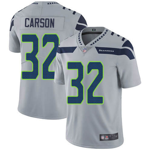 Seattle Seahawks Limited Grey Men Chris Carson Alternate Jersey NFL Football #32 Vapor Untouchable->youth nfl jersey->Youth Jersey